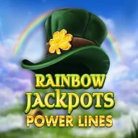 Rainbow Jackpots Power Lines slot logo by Red Tiger Gaming at Corgibet Casino